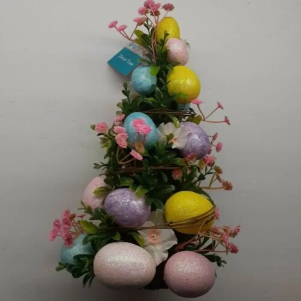 Pastel Glitter Easter Egg Topiary Tree 12